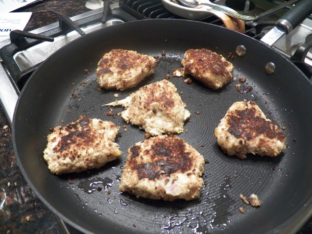 Crab cakes Cooking