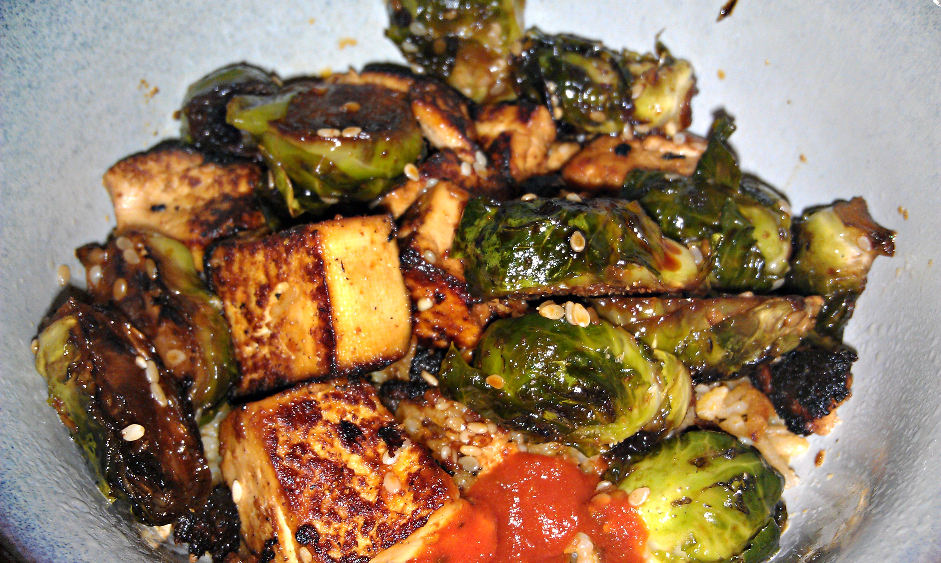 Brussels Sprouts and Tofu Bowl
